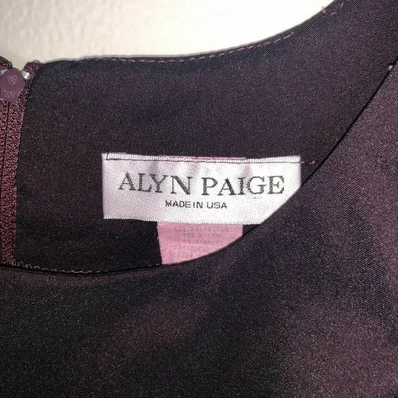 Alyn Paige Burgundy Iridescent Stretch Sheath Mini Dress Size 10 Sleeveless - Picture 9 of 10